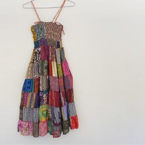 Follow Your Soul • Vintage Patchwork Silk Midi Dress